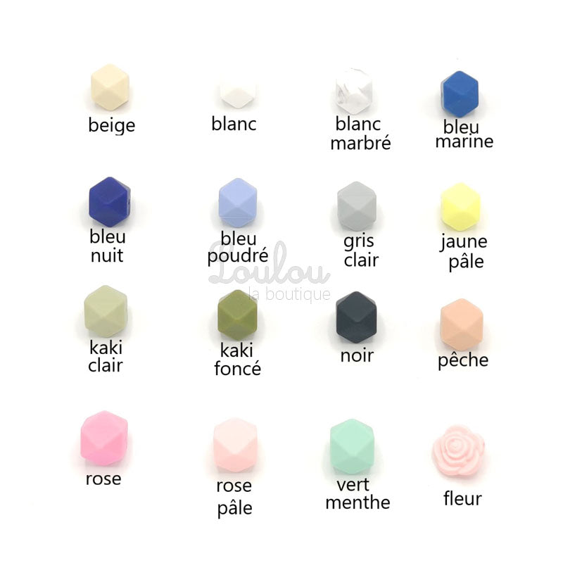 Attache doudou sur mesure choisissez toutes les couleurs de votre attache chez Loulou la boutique prénom et perle en silicone et bois www.louloulaboutique.com